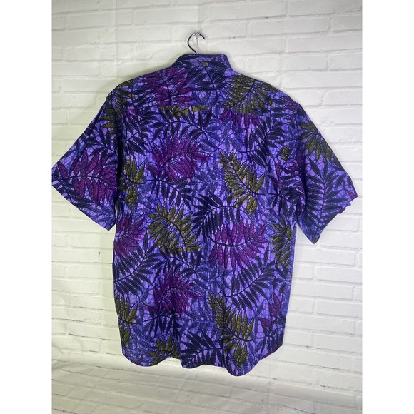 Tango by Max Raab Leaf Print Short Sleeve Button Up Shirt USA Made Mens Size L - Picture 2 of 9